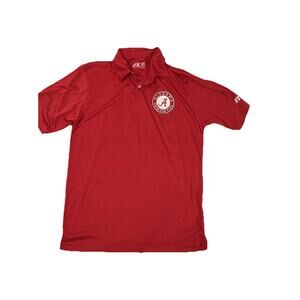 Alabama Crimson Tide Golf Polo Shirt Mens M Red Short Sleeve Russell Performance